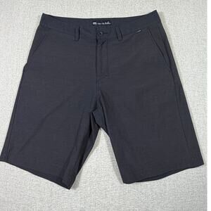 TravisMathew Mens 33 Black Athleisure Stretch Golf Casual Shorts Performance Fit